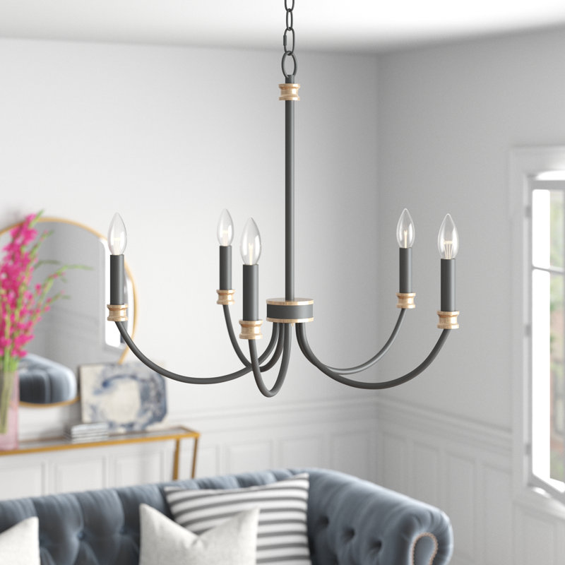 Hanna 5-Light Dimmable Candle Style Chandelier