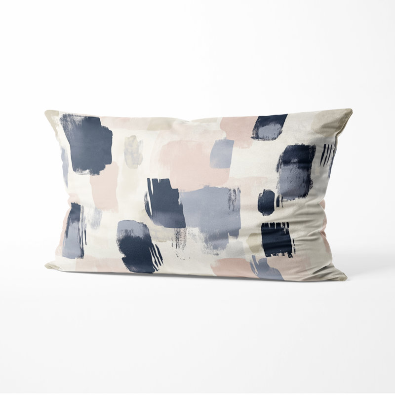 Coussin abstrait - Coussin bleu, H 12 po x l 20 po