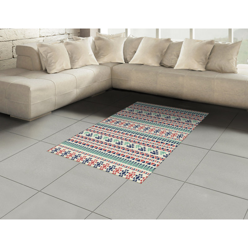 Tribal High Density Long Fiber Poly Threads Decorative Area Rug Carpet, Rectangle 4' x 5'8"