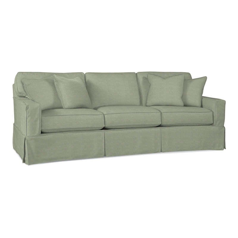 Gramercy Park 93'' Upholstered Sofa, Green Performance Fabric Polypropylene/Olefin