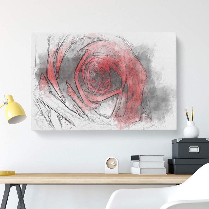 Red Rose Flower Vol.6 - Wrapped Canvas, 50cm H x 76cm W x 3cm D