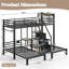 Lits gain d'espace avec rangement, lits superposés modernes en métal et MDF pour la maison familiale-885783360