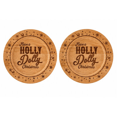 Holly Dolly Set of 2 Mango Wood Charger Plates