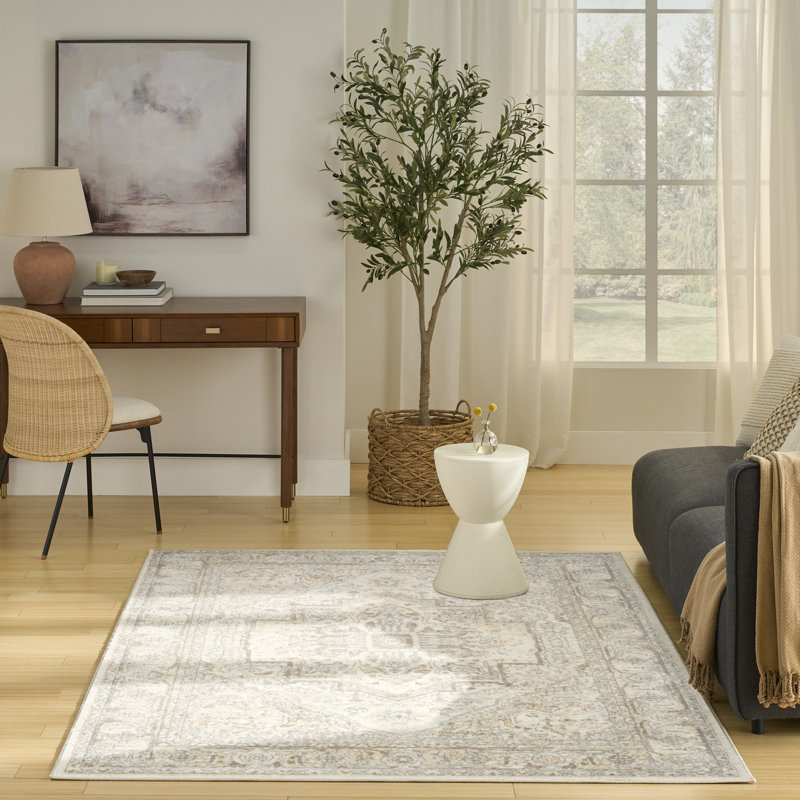 Graelyn Beige Vintage Indoor Rug, Rectangle 5'3" x 7'3"
