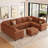 Storage Couch Large U - Shaped Faux Fur Sectional Sofa Modular  Sofa Bed With Ottoman-1626826906