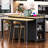 47 inch Kitchen Island with Extendable Dining Table, Rubber Wood Veneer Kitchen Table with Internal Storage Rack, Power Outlet, Kitchen island with Storage 2 Drawers 2 Cabinet-129458781