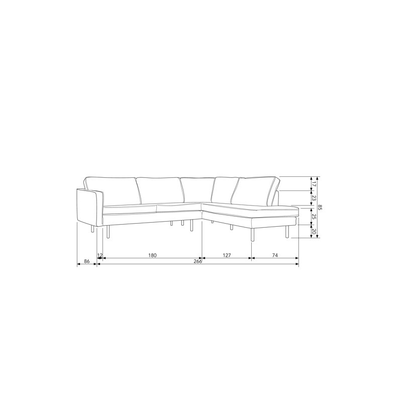 Leather Corner Sofa, Honey Yellow
