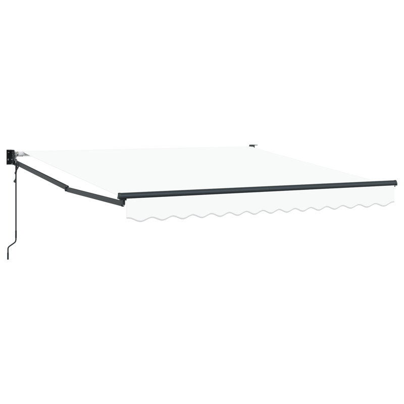 Brayden Studio Retractable Patio Awning, 300 cm W x 250 cm D, White