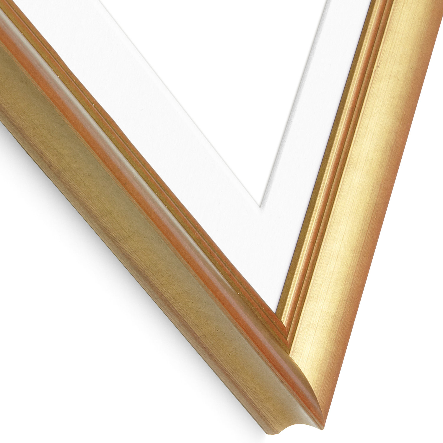 Wood Picture Frame with Mat, Gold, 4" x 6"