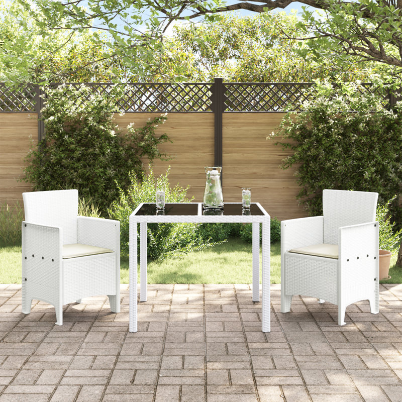 Chaise de jardin vidaXL 2 pièces en polypropylène blanc 20,87 x 19,29 x 33,46 po, Taupe, Blanc