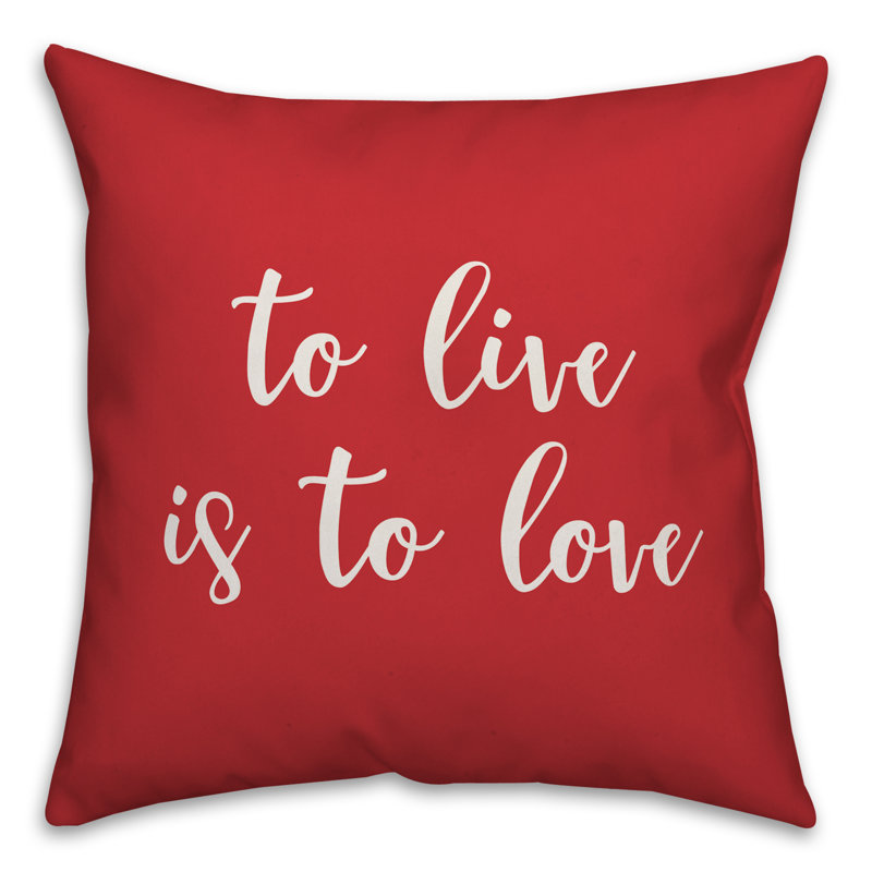  Coussin To Live is to Love, Rouge / Blanc, Housse de coussin