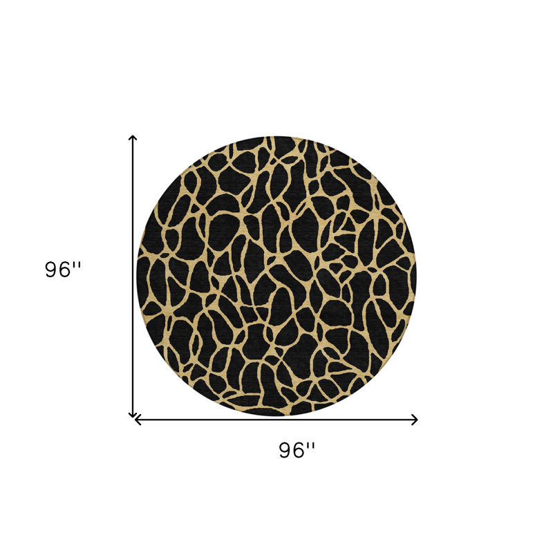Tapis rond noir 8 po