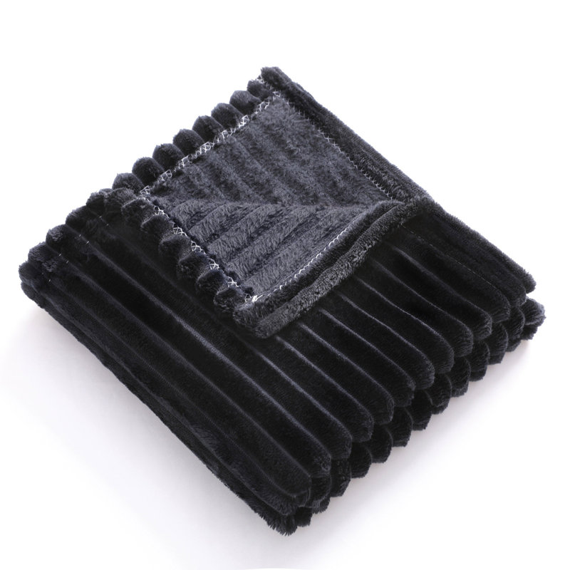 Couverture en flanelle ultra-douce, Noir