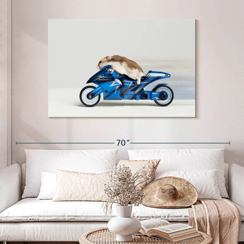 Ketti Hamster On A Toy Motorcycle, 32" H x 48" W