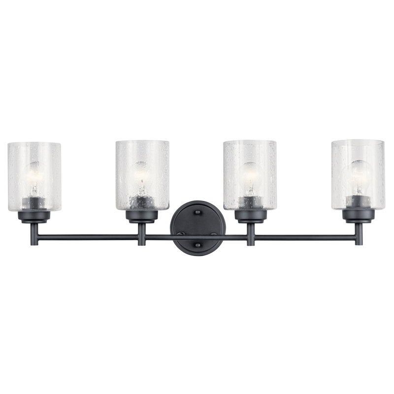 Éclairage pour salle de bain 4 lumières Winslow, Noir satiné