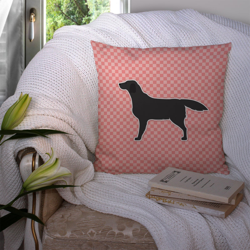 Coussin intérieur/extérieur labrador, H 14 po x l 14 po x P 3 po, Rose