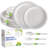 Compostable Disposable Paper Plates Combo and Utensil Set - 25 Sets