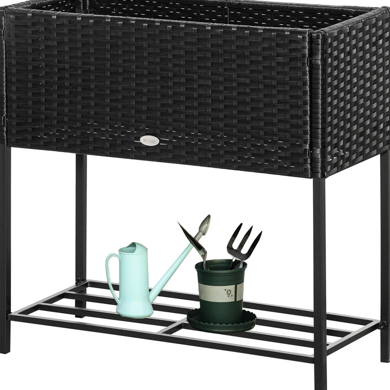Elevated Garden Bed With Appearance, , For Gardening Lovers, Black, Tool Storage Available Plant Holder, Different Settings, Supply