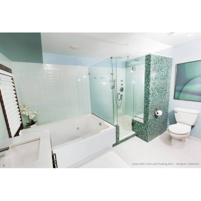 Lacey 72'' L Soaking Bathtub, Polished Nickel, White