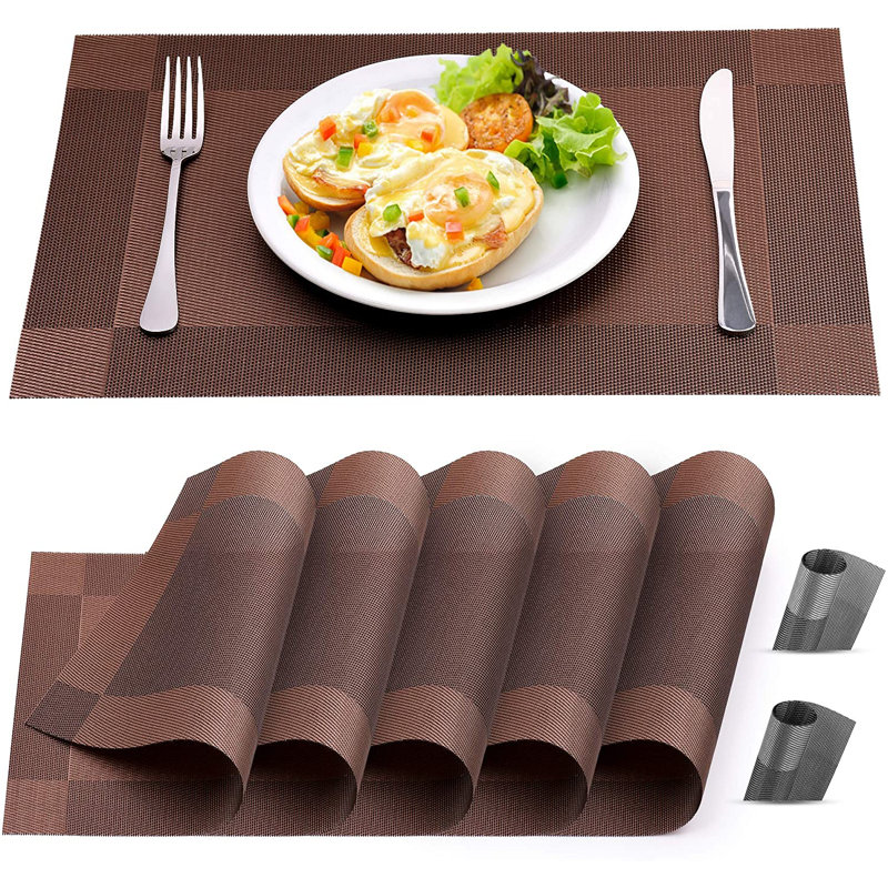 Ensemble de 6 napperons en vinyle Zulay Kitchen pour la table de salle à manger résistants aux taches pour la maison et la cuisine