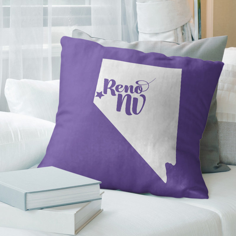 Coussin en lin nevada, Reno, 14 po x 14 po, Mauve