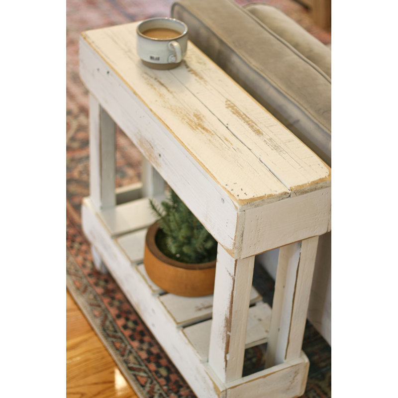 Yasmyn Solid Wood End Table, White
