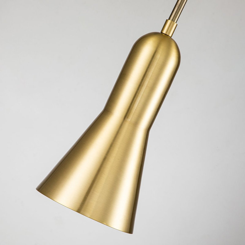 Bijoux White Pendant with Geometric Figure, 22.5" H x 5.25" W x 5.25" D, Aged Brass