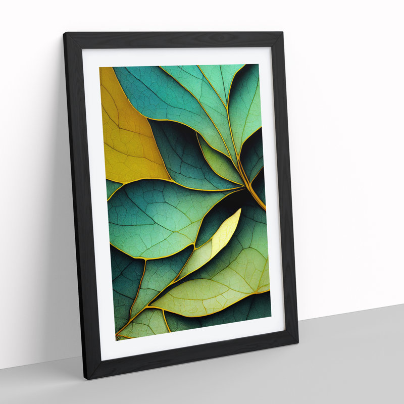 The Artsy Leaves - Print, 66cm H x 48cm W, White, Black Framed Paper