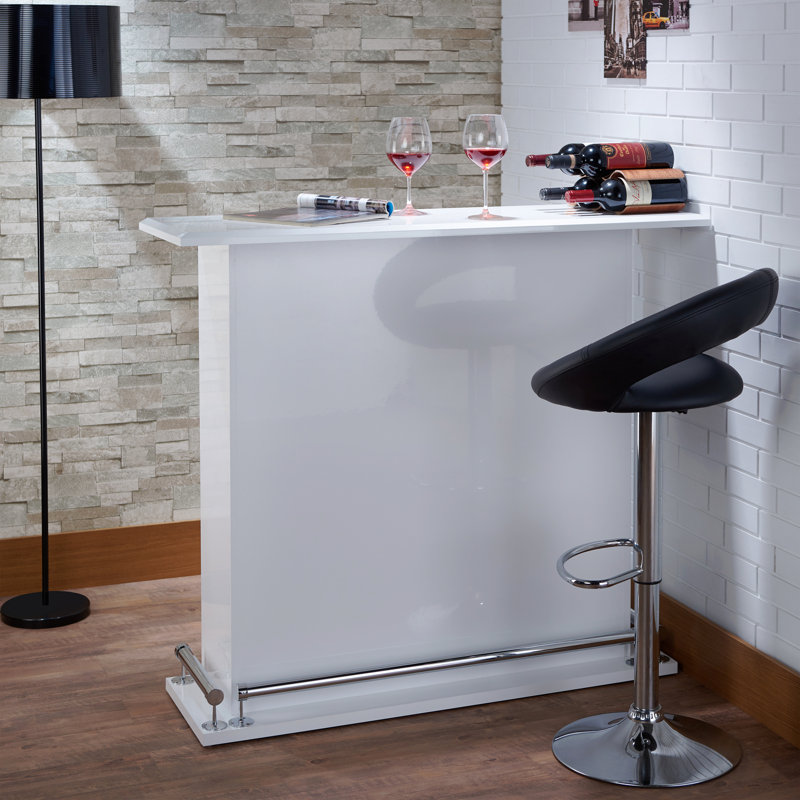 White High Gloss Finish Bar Table