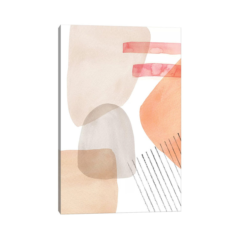 Neutral Abstract Shapes 1 Piece Wall Art on Canvas, 66.04cm H x 45.72cm W x 3.81cm D, Wrapped Canvas