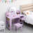 Kids Vanity Set with Lighted Mirror and Stool, 2-in-1 Makeup Table with Drawer, for Ages 3–9-947774532