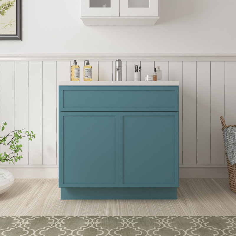 33'' Single Bathroom Vanity Base Only, Teal