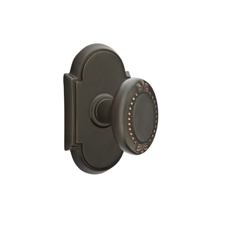 Double œuf perlé avec bouton n ° 8 et rose, Bronze huilé