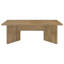 Table de salle à manger Lama, plateau rectangulaire de 84 po, piédestal en forme de V, brun
