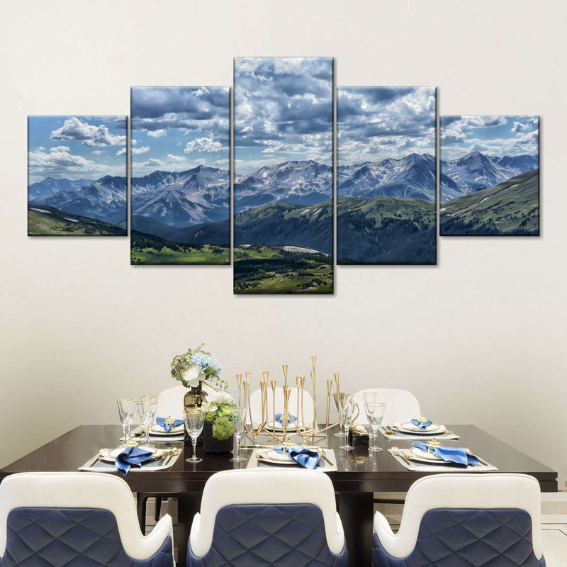Ensemble de 5 pièces Colorado Rocky Mountain sur toile, H 42 po x l 92 po x P 1,25 po
