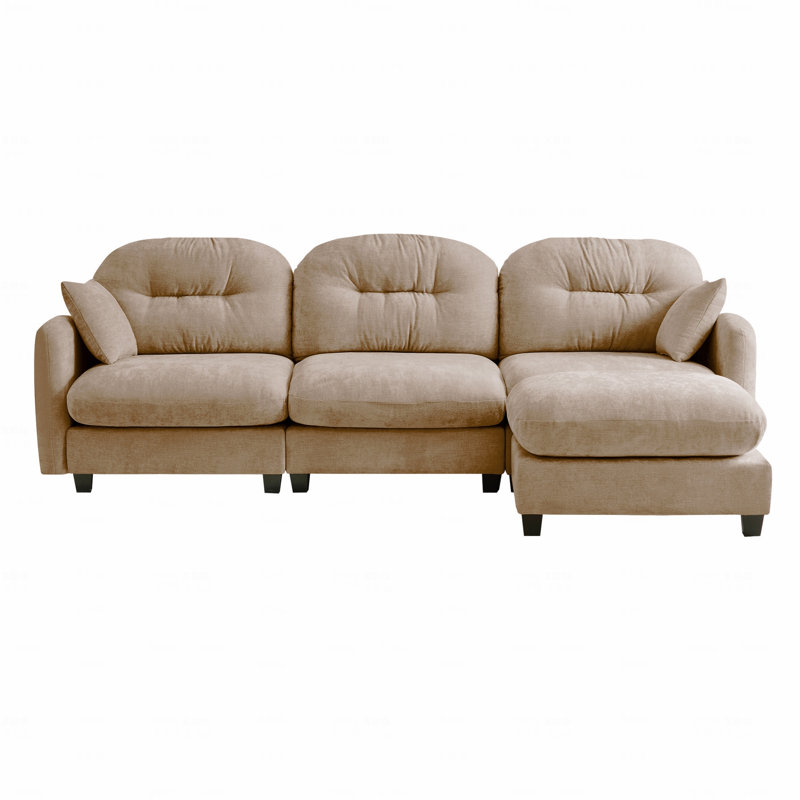 Basic Sectional Sofa, Modular  Sofa L-Shaped Couch With Ottoman, Premium Chenille Fabric,Tufted Cushion Backrest Design,Ergonomic Design