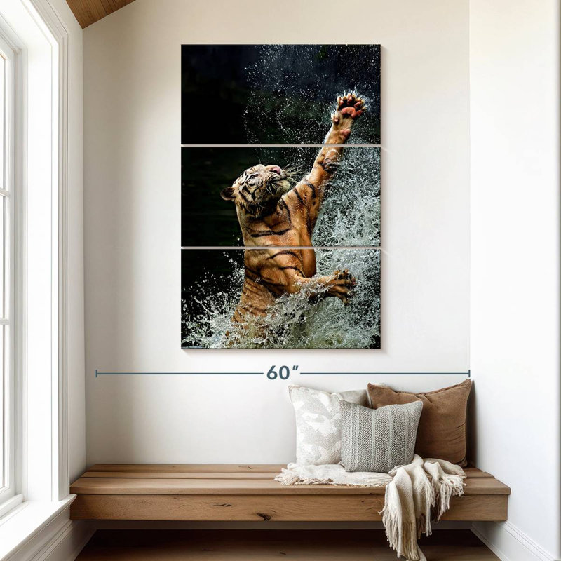 Brampt Tiger's Bath Time, 50" H x 32" W