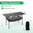 Patio Folding Camping Table with Aluminum Roll-up Tabletop & Mesh Basket -1504206053