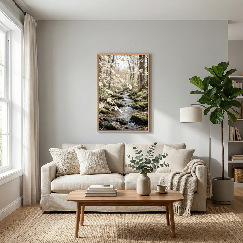 Floral Stream, reproduction d'art sur toile, ensemble de 1, Natural, H 24 po x l 18 po