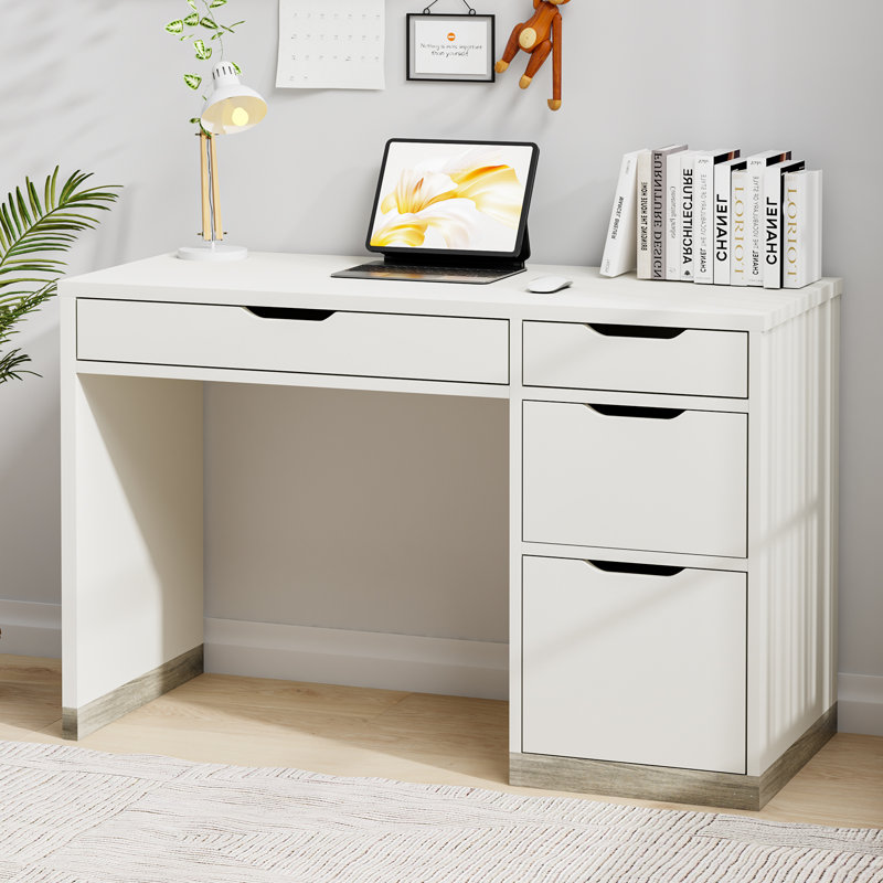 Suhaana Computer Desk, White, 29.5" H x 47.16" W x 19.7" D