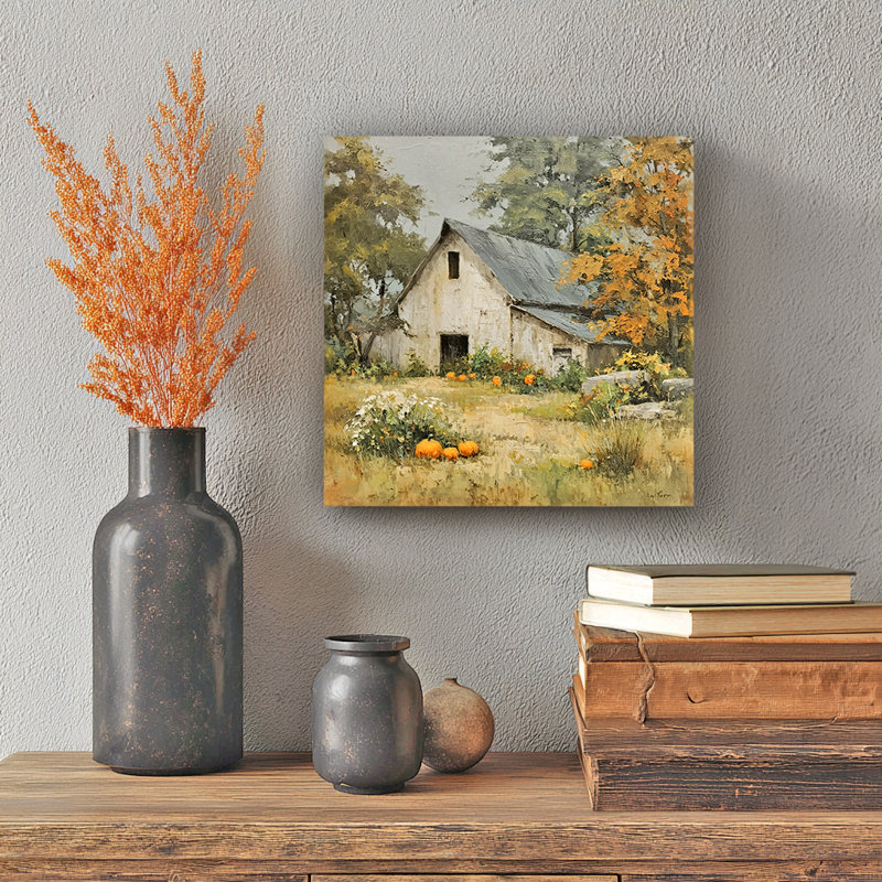 «Weathered Barn in Autumn», art mural sur toile tendue