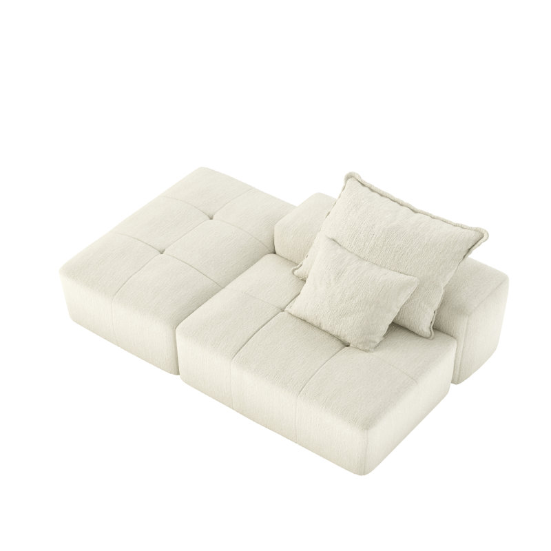Canapé modulaire surdimensionné Modern, Tissu chenille beige