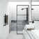 Divide 34" W x 74" H Fixed Framed Shower Screen with 3/8" Striped Glass
