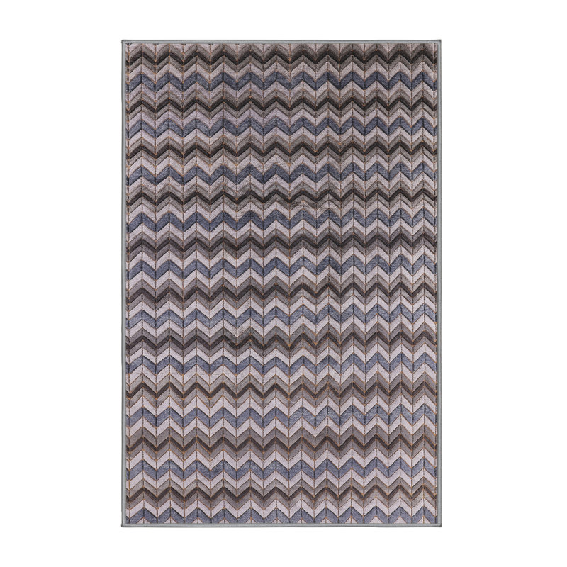 Tapis oriental gris / bleu marine, Rectangle 7 pi x 10 pi