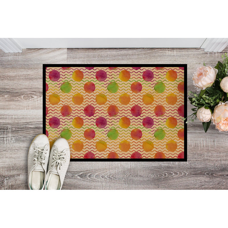 Tapis de porte pour l’extérieur antidérapant à points et tildes Ulysses, H 0,2 po x l 36 po x P 24 po