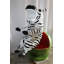 Hippopotame abstrait et géométrique joyeux portant un pyjama sur un melon d'eau, statue en fibre de verre 40 po x 58 po x H 67 po