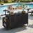 Foldable Outdoor Kitchen Island With Lockable Wheels, Storage Cabinet, And Towel Rack For Efficient Patio Cooking-2014623353