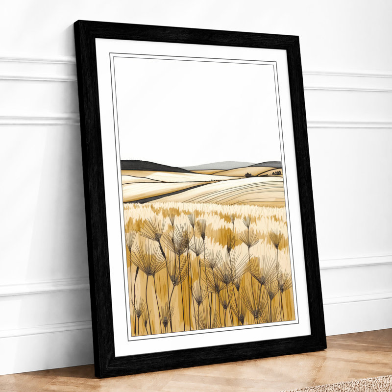 Wheat Field At Rest Rustic - Print, Black, A4 - 29.7 x 21.0 cm