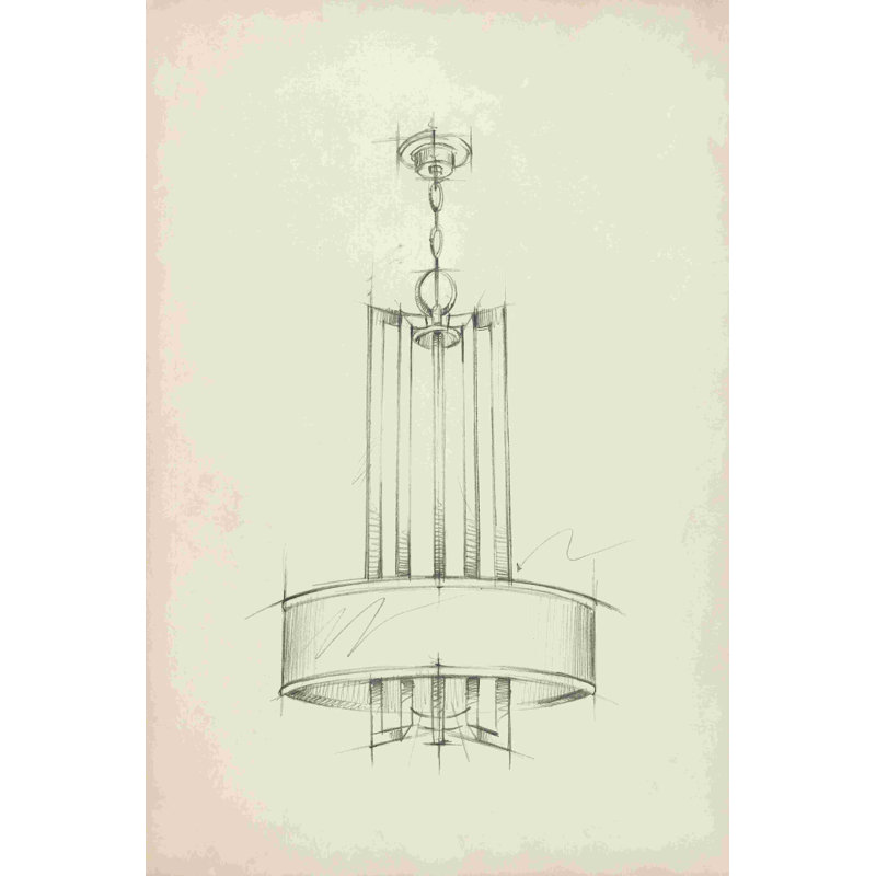 Lustre Mid-Century I, H 18 po x l 12 po