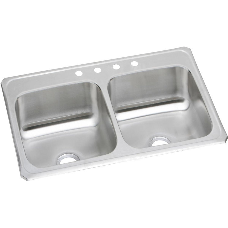 Celebrity 33" L x 21" W Double Basin Drop-in Kitchen Sink